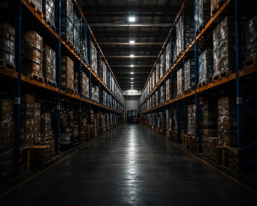 Depozit logistic cu rafturi înalte