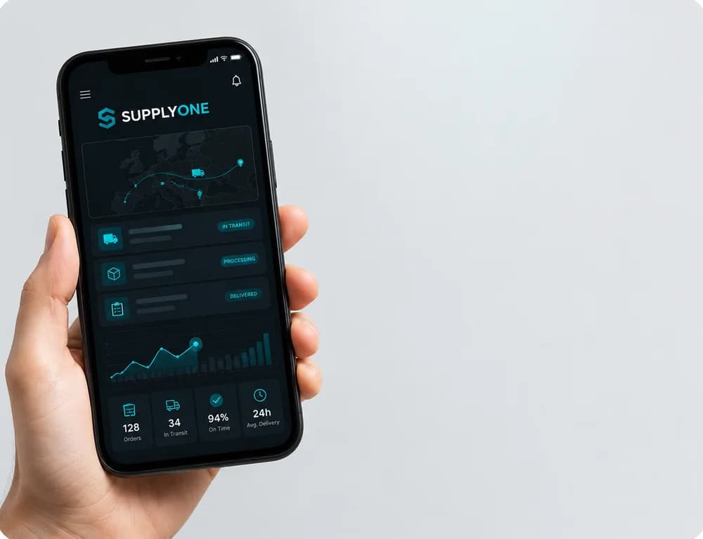 Aplicația SupplyOne de urmărire a comenzilor, pe telefon